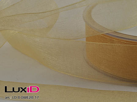 Organza woven edge 17 goud 25mm x 50m